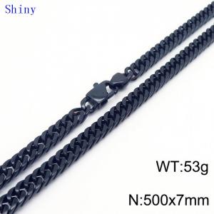 7mm50cm Vintage Men's Personalized Trimmed Polished Whip Chain Necklace - KN239086-Z
