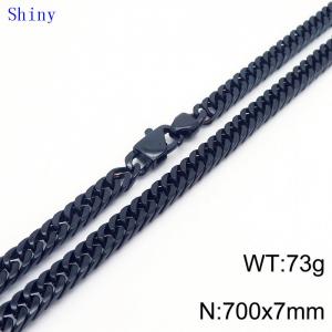 7mm70cm Vintage Men's Personalized Trimmed Polished Whip Chain Necklace - KN239090-Z