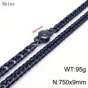 9mm75cm vintage men's personalized polished whip chain necklace - KN239140-Z