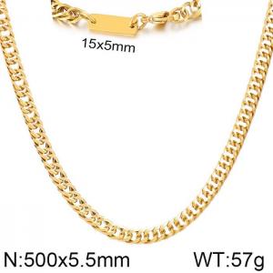 5.5mm Cuban Chain ID Necklace - KN239315-Z