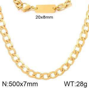 Stainless steel Cuban chain necklace - KN239317-Z