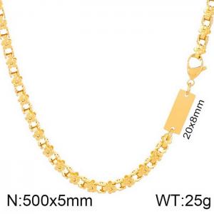 5mm Flower Box Chian ID Necklace - KN239323-Z