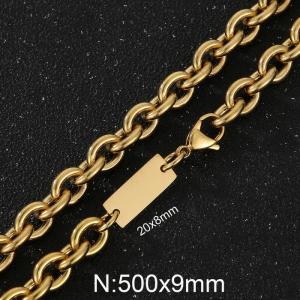 9mm Wired Chian ID Necklace - KN239335-Z