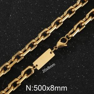 8mm Wired Chian ID Necklace - KN239339-Z