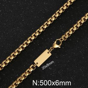 6mm Box Chian ID Necklace - KN239350-Z