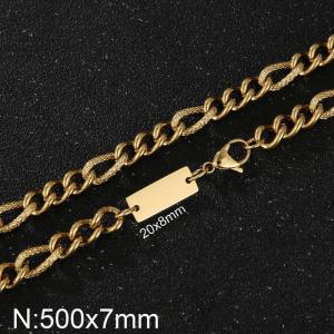 7mm Figaro Chian ID necklace - KN239351-Z