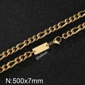 7mm Figaro Chian ID necklace - KN239354-Z