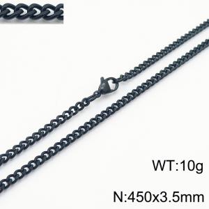 450x3.5mm Link Choker 18k Black Jewelry Stainless Steel Vine Chain Necklaces - KN239411-Z