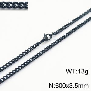 600x3.5mm Link Choker 18k Black Jewelry Stainless Steel Vine Chain Necklaces - KN239414-Z