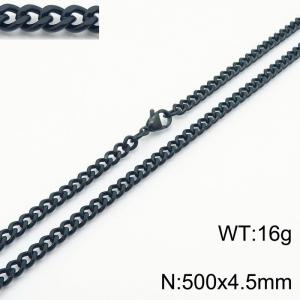 500x4.5mm Link Choker 18k Black Jewelry Stainless Steel Vine Chain Necklaces - KN239433-Z