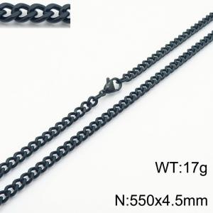 550x4.5mm Link Choker 18k Black Jewelry Stainless Steel Vine Chain Necklaces - KN239434-Z