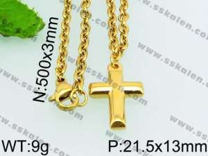 SS Gold-Plating Necklace - KN24106-Z