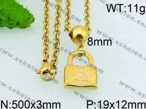 SS Gold-Plating Necklace - KN24107-Z