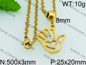 SS Gold-Plating Necklace - KN24108-Z