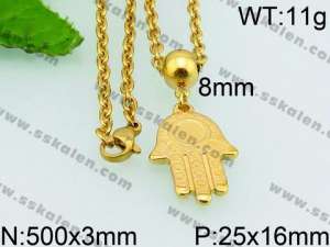 SS Gold-Plating Necklace - KN24115-Z