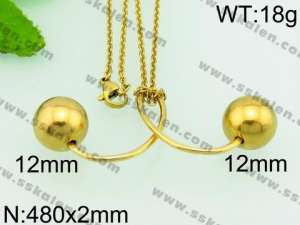SS Gold-Plating Necklace - KN24148-Z