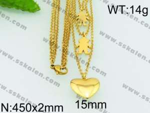 SS Gold-Plating Necklace - KN24349-Z