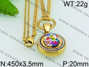 SS Gold-Plating Necklace - KN24405-Z