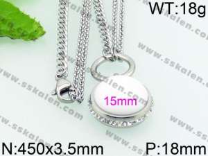 Stainless Steel Stone Necklace - KN24456-Z