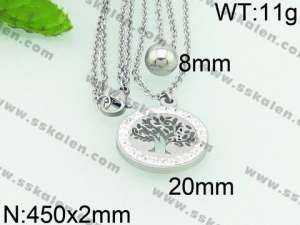 Stainless Steel Stone Necklace - KN24463-Z