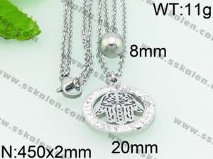 Stainless Steel Stone Necklace - KN24464-Z