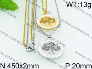Stainless Steel Stone Necklace - KN24468-Z