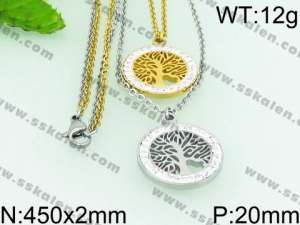 Stainless Steel Stone Necklace - KN24469-Z