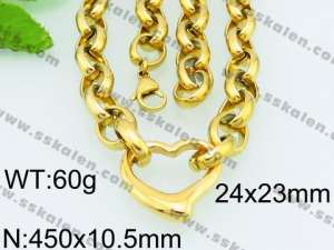 SS Gold-Plating Necklace - KN24848-Z