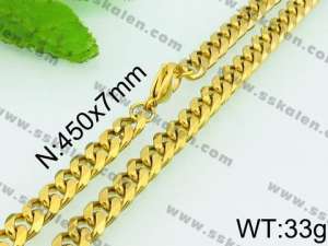 SS Gold-Plating Necklace - KN24855-Z