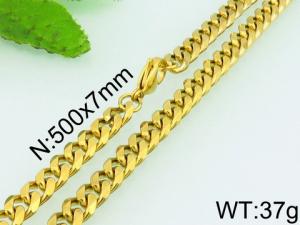 SS Gold-Plating Necklace - KN24856-Z