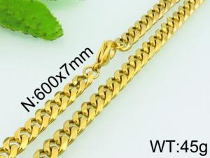 SS Gold-Plating Necklace - KN24857-Z
