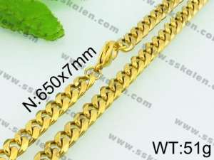 SS Gold-Plating Necklace - KN24858-Z