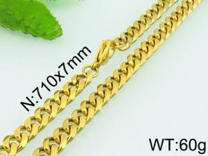 SS Gold-Plating Necklace - KN24859-Z