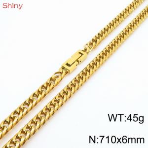 Fashionable and personalized 6mm71cm stainless steel polished whip chain necklace - KN249829-Z