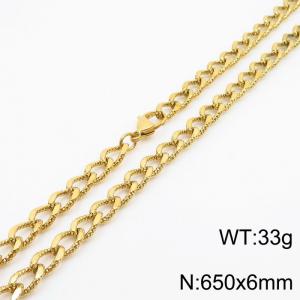 European and American fashion minimalist 650 ×6mm embossed chain lobster clasp jewelry goldnecklace - KN249903-Z
