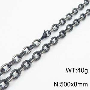8×500mm Vintage Style Spliced O-shaped Chain Men's Stainless Steel Necklace - KN249907-Z