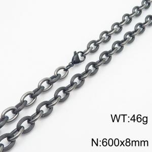 8×600mm Vintage Style Spliced O-shaped Chain Men's Stainless Steel Necklace - KN249909-Z