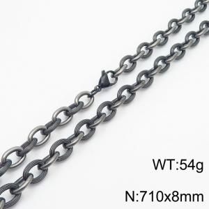 8×710mm Vintage Style Spliced O-shaped Chain Men's Stainless Steel Necklace - KN249911-Z