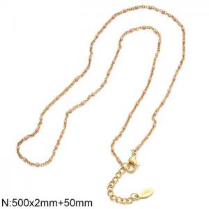 Stainless steel drip necklace - KN250255-Z