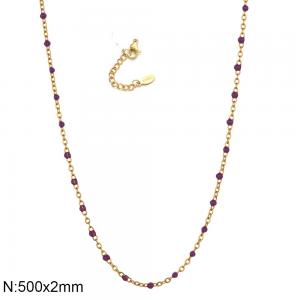 Stainless steel drip necklace - KN250262-Z