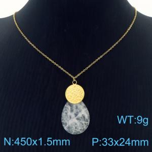 450x1.5mm O-Chain  Fit with Gold Colour Rounded and  White Stone Necklaces for Men's Stainless Steel Jewelry - KN250326-FA