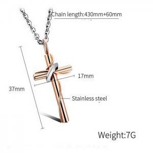 Personality Wrapped Cross Titanium Steel Couple Necklace - KN250331-WGTY