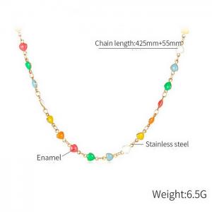 Titanium steel colored crystal heart-shaped necklace for women's necklaces and collarbone chains - KN250332-WGTY