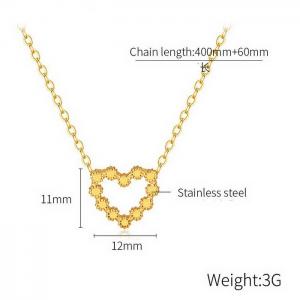Light Luxury Hollow Heart Shaped Titanium Steel Lock Chain Necklace - KN250337-WGTY