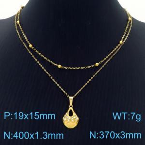Creative Personality Pendant Stainless Steel Double Layer Necklace - KN250371-SY