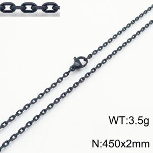 Stainless steel polished edge 0-shaped chain necklace - KN250518-Z