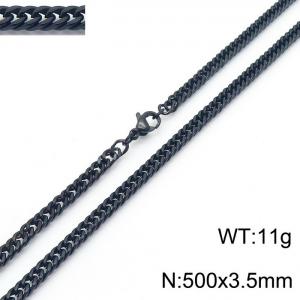 500X3.5mm Black-Plated Stainless Steel Cuban Chain Necklace - KN250629-Z