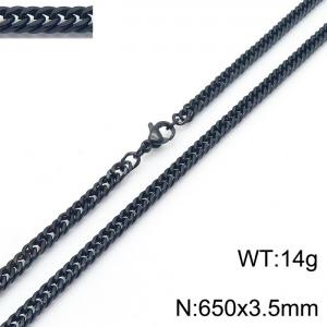 650X3.5mm Black-Plated Stainless Steel Cuban Chain Necklace - KN250632-Z