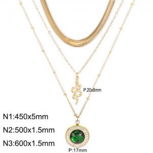 Stainless steel multi-layer necklace - KN250853-Z