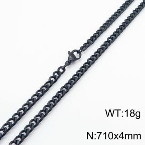 Wholesale Simple 710x4mm Wide Cuban Chain 18k Black Plated Stainless Steel Necklace - KN250918-Z